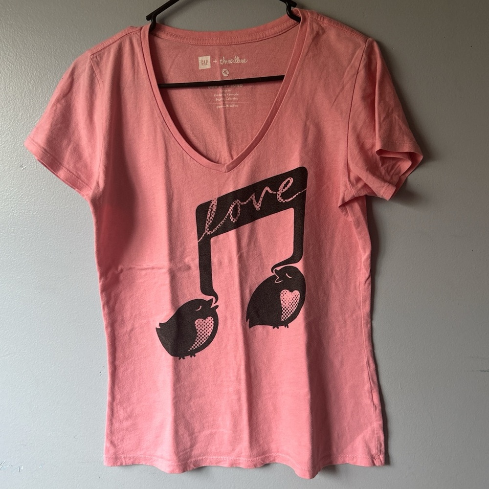 GAP Pink Graphic Tee with Threadless Design